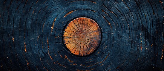 Poster - Burned Tree Trunk with Visible Growth Rings