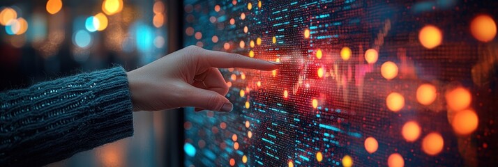 Poster - Hand Interacting with Digital Data Display