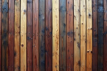 Poster - Weathered Wooden Planks with Various Hues and Grain Patterns
