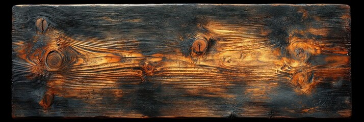 Aufkleber - A Close-Up of a Burnt Wooden Plank