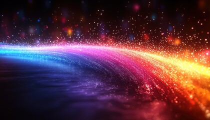 Poster - Abstract Colorful Lights and Sparkles on a Dark Background