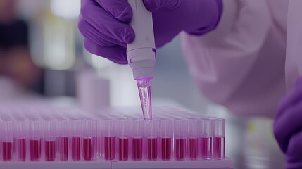 Aufkleber - Scientist Using Pipette to Dispense Liquid into Multiple Test Tubes