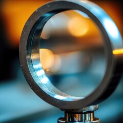 Aufkleber - Close-up of a Shiny Metal Ring with a Circular Opening