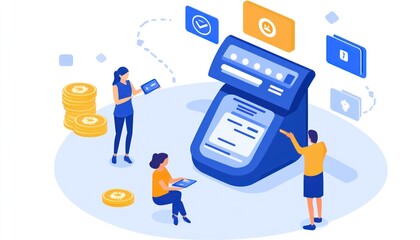 Poster - People Making Online Payments with a Digital POS System