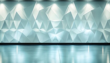 Aufkleber - geometric patterned wall with spotlights and reflective floor