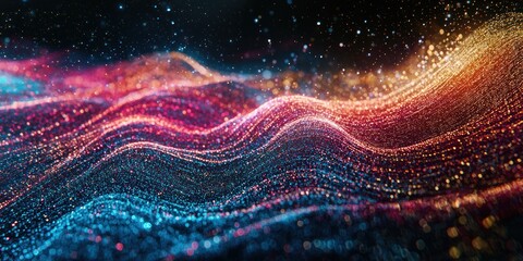 Aufkleber - Abstract Colorful Wavy Glitter Background