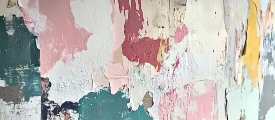 Aufkleber - Abstract Wall with Peeling Paint in Multiple Colors