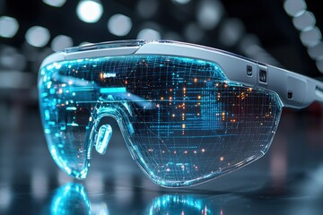 Poster - Futuristic Augmented Reality Smart Glasses with Digital Overlay