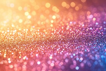 Poster - Abstract Background with Golden, Pink, and Blue Bokeh Lights