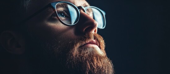 Poster - Close-up Portrait of a Bearded Man Wearing Glasses