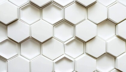 Aufkleber - White Hexagon Pattern Wall Tile