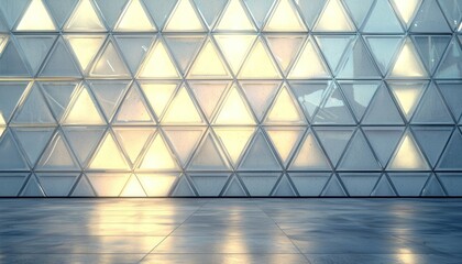 Aufkleber - Concrete Floor with Triangular Glass Wall