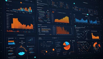 Aufkleber - A Computer Screen Displaying Various Data Visualizations and Charts
