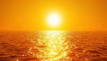 Poster - Golden Sunset Reflecting on Rippling Ocean Water