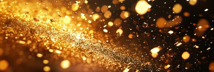 Poster - Abstract Background with Golden Glitter and Bokeh