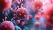 © Joachim - Close-up depiction of microscopic virus particles, highlighting the intricate structure and menacing presence, symbolizing biological threats and health challenges.
