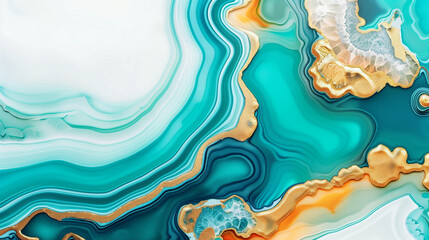 Poster - Abstract design in vibrant colors creating a dynamic graphic with wavy textures and fluid shapes