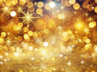 Wall Mural - Abstract Golden Bokeh Background for Christmas and New Year Celebrations with Copy Space for Text and Graphics, Perfect for Holiday-Themed Designs and Promotions