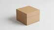 © Aisha - A small, foldable cardboard box with crisp edges and detailed texture, placed on a plain white background