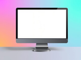 Wall Mural - a high-quality desktop vector mockup with blank screen for showcasing websites or designs, template,