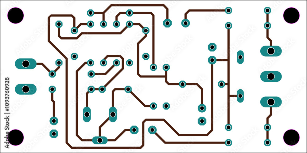 Chip Pcb Rails Drawing Tracing conductors of printed circuit board of electronic device ...