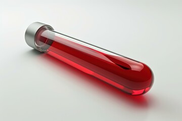 Poster - laboratory glassware containing red liquid lying on a white surface