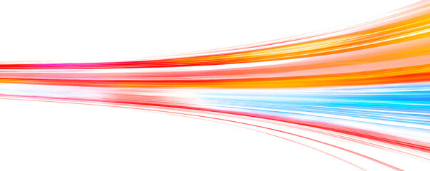 Poster - Colorful light trails, abstract visual effect , isolated on transparent background