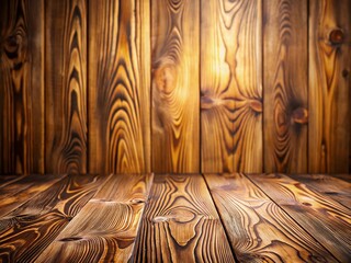 Wall Mural - Captivating Long Exposure of Natural Wood Texture Background with Empty Wooden Planks for Desktop Use, Showcasing the Beauty of Grain and Color Variation in a Serene Setting