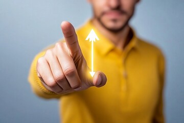 Poster - A futuristic concept representing the transition from 2024 to 2025, featuring a person pointing at a glowing loading bar showing progress between the two years. Surrounding the scene are icons