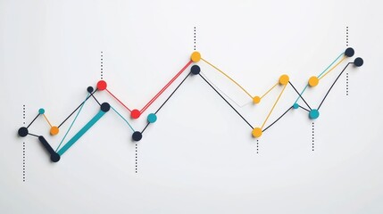 Leinwandbilder - Colorful Abstract Data Visualization with Line Graphs Representing Fluctuations and Trends in Business Metrics or Financial Performance
