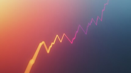 Poster - abstract graphical representation of data trends with colorful lines against a gradient background f