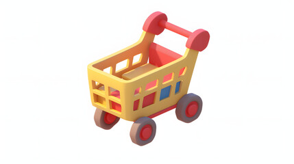 Wall Mural - Cart Icon interface isometric Cartoon 3D