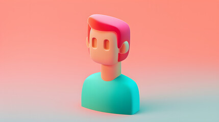 Wall Mural - Profile icon interface isometric Cartoon 3D