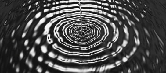 Poster - Abstract Black and White Water Ripple Texture with Sunlight Effects