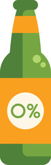 Poster - green bottle with 0 percent alcohol free beer beverage showing healthy lifestyle for pub or bar menu