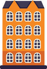 Poster - this illustration shows a tall orange building with many windows, perfect for projects related to ar