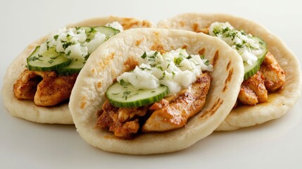 Wall Mural - Delicious Arepas with Chicken and Creamy Toppings