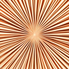 Poster - Abstract radial orange lines converging to bright center.