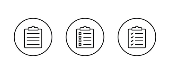 Wall Mural - clipboard icon set. checklist on the clipboard icon vector