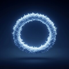 Poster - Glowing icy blue circle, abstract winter design.
