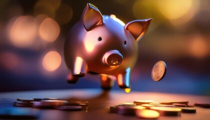 Wall Mural - Piggy Bank Saving Money Concept for Financial Growth