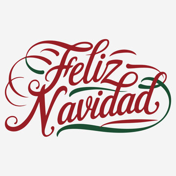 Feliz Navidad calligraphic Spanish Christmas tree Winter Vector Background text tshirt illustration for tshirt trendy tee greeting card posters  stickers  banner and print design