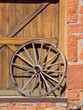 © Danita Delimont - Arizona, Jordan Historical Park. Sedona Heritage Museum, old wagon wheel close-up