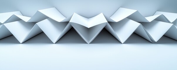 Aufkleber - Abstract White Paper Origami Texture Background