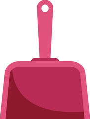 Wall Mural - Pink dustpan standing up on a white background