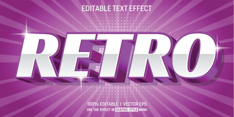 Poster - retro vector 3d text effect with modern style design