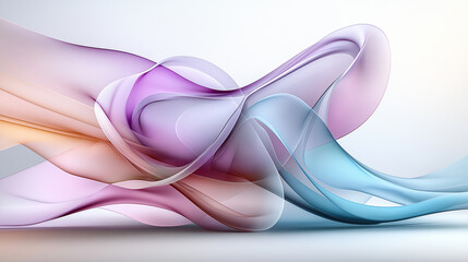 Poster - modern abstract illustration featuring flowing pastel colors and curves