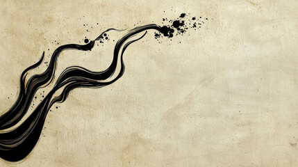 Aufkleber - Artistic Background with Swirling Lines in Black on a Textured Canvas, Perfect for Creative Projects and Visual Designs with Abstract Elements