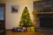© thanit - Cozy christmas celebration living room holiday decoration warm atmosphere festive view family gathering