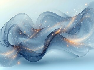 Poster - An ethereal wave of translucent blue and gold hues, creating a dreamy, fluid abstract composition that evokes a sense of calm and wonder.